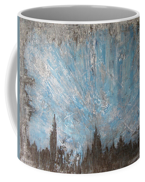 Acryl Painting Structured Coffee Mug featuring the painting W2 - smog by KUNST MIT HERZ Art with heart