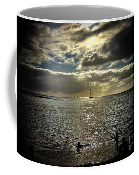 Waikiki Coffee Mug featuring the photograph Waikiki Sunset by Veronica Batterson