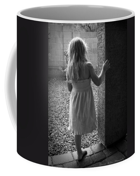 Black White Coffee Mug featuring the photograph Waiting for the Rain to End by Lucinda Walter