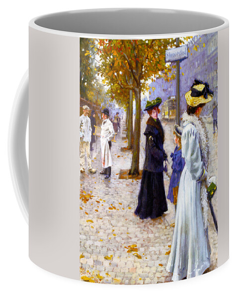 Waiting On The Tram Coffee Mug featuring the photograph Waiting On The Tram by Paul Gustav Fischer