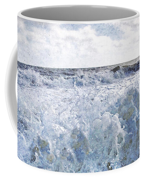 Sea Coffee Mug featuring the mixed media Walking On Water I by Kevyn Bashore