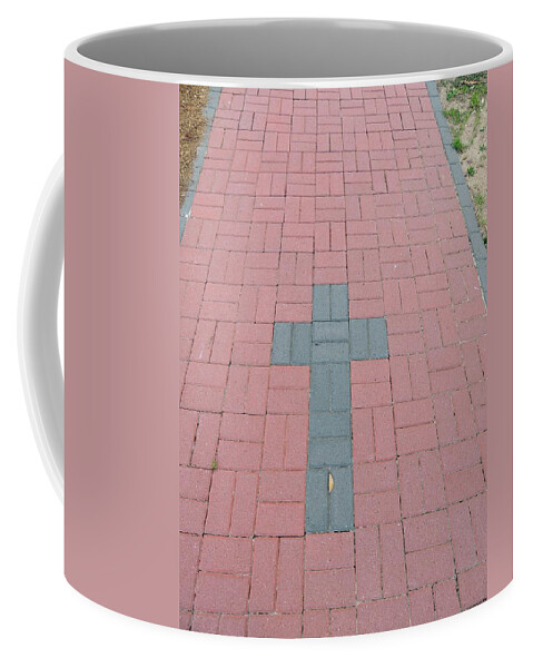 Cross Coffee Mug featuring the photograph walkway of Faith by Aaron Martens