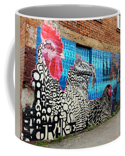 Brick Buildings Coffee Mug featuring the photograph Wall of Chicken by Jennifer Robin