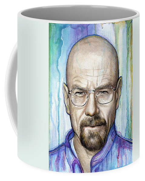 Breaking Bad Coffee Mug featuring the painting Walter White - Breaking Bad by Olga Shvartsur