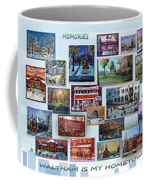 Waltham Coffee Mug featuring the painting Waltham is My Hometown by Rita Brown