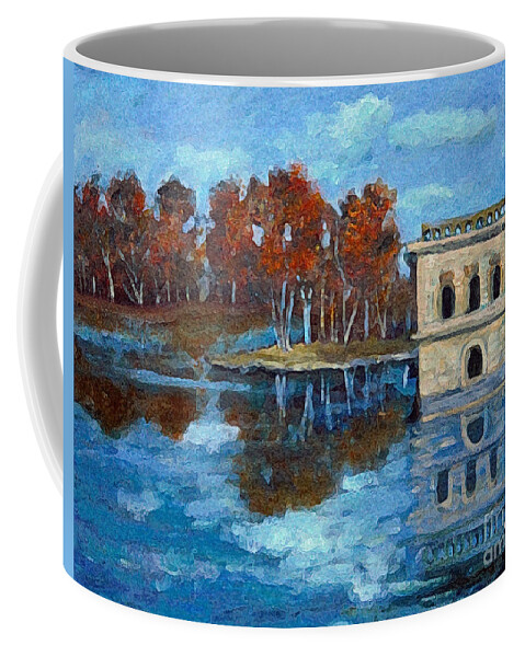 Landscape Coffee Mug featuring the painting Waltham Reservoir by Rita Brown