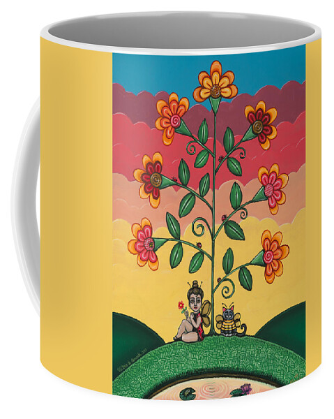 Bees Coffee Mug featuring the painting Wannabees by Victoria De Almeida