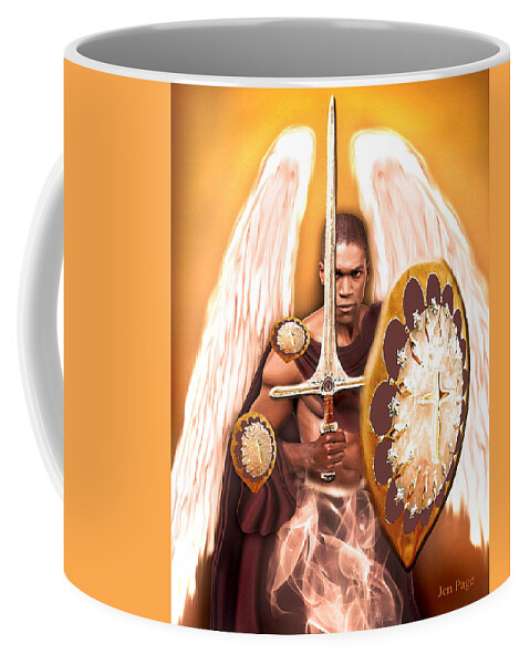 Angel Coffee Mug featuring the digital art Warrior Angel by Jennifer Page