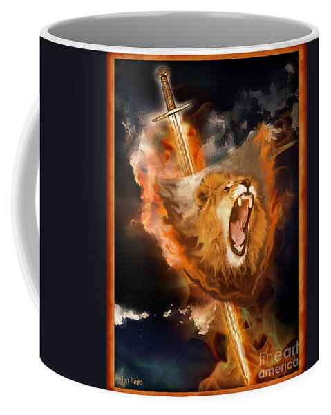 Warrior's Heart Coffee Mug featuring the painting Warrior's Heart by Jennifer Page