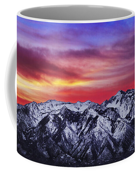 #faatoppicks Coffee Mug featuring the photograph Wasatch Sunrise 2x1 by Chad Dutson