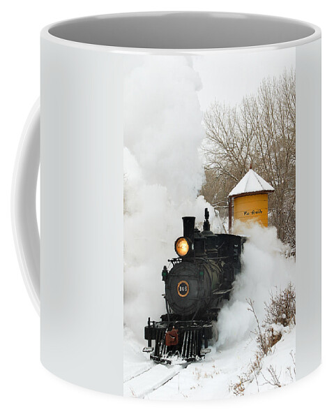 Colorado Railroad Museum Coffee Mug featuring the photograph Water Tower behind the Steam by Ken Smith