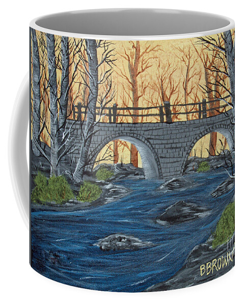 Landscape Coffee Mug featuring the painting Water under the Bridge by Brenda Brown