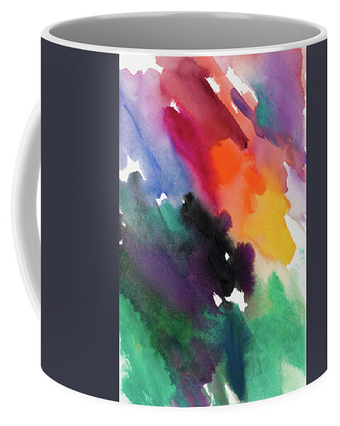 Watercolor Coffee Mug featuring the painting Watercolor Abstract Multicolor by Lanie Loreth