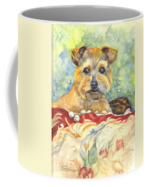 Pet Portrait Coffee Mug featuring the painting Dexter by Carol Wisniewski