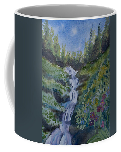 Stream Coffee Mug featuring the painting Watercolor - Colorado Mountain Stream by Cascade Colors