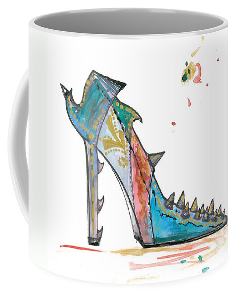 Marian Voicu Coffee Mug featuring the painting Watercolor fashion illustration art by Marian Voicu
