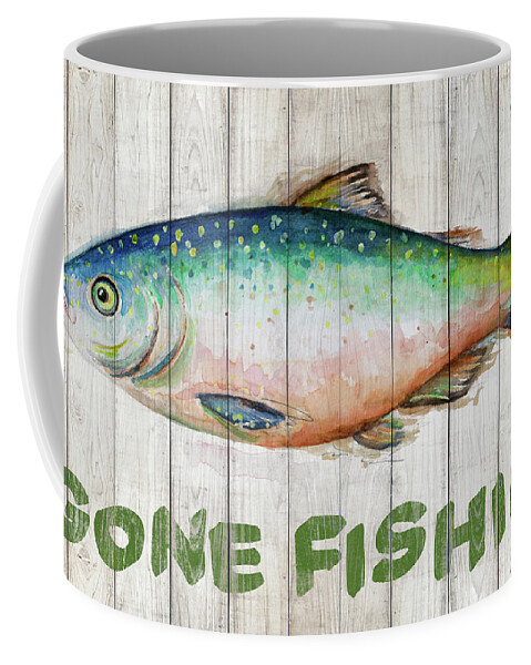 Watercolor Fish On Wood I Coffee Mug