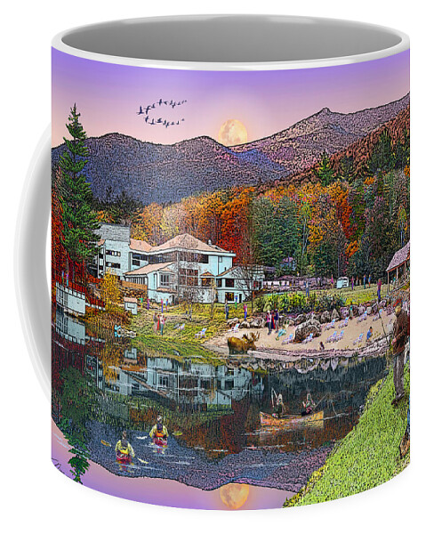 Waterville Estates Coffee Mug featuring the digital art Waterville Estates in Autumn by Nancy Griswold
