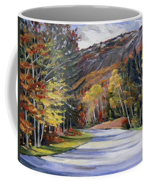 White Mountain Art Coffee Mug featuring the painting Waterville Road New Hampshire by Nancy Griswold