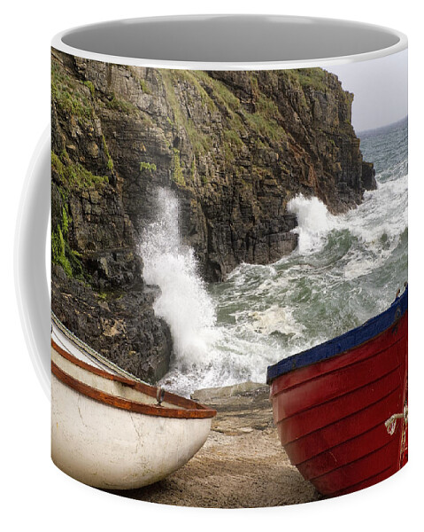 Cliff Coffee Mug featuring the photograph Wave Action by Shirley Mitchell