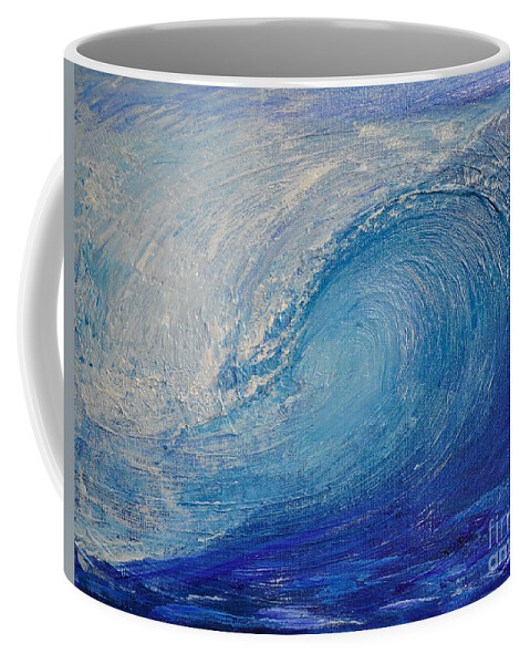 Wave Coffee Mug featuring the painting Wave study by Shelley Myers