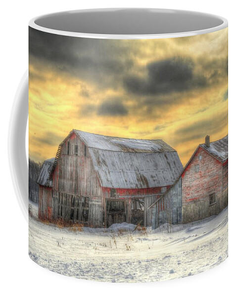 Barn Coffee Mug featuring the photograph Weathered by Terri Gostola