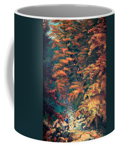 Autumn Landscape Coffee Mug featuring the painting Webster's Falls by Hanne Lore Koehler