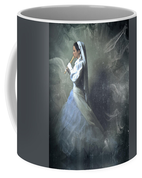 Figurative Coffee Mug featuring the photograph Wedding Night Of A Reluctant Bride - Vintage Style by Georgiana Romanovna