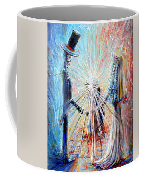 Day Of The Dead Coffee Mug featuring the painting Wedding Photographer by Heather Calderon
