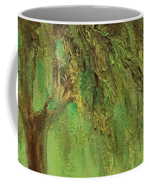 Landscape Coffee Mug featuring the painting Weeping Willow by Mary Wolf