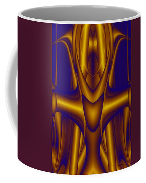 Abstract Coffee Mug featuring the painting Weightlifter by Rafael Salazar