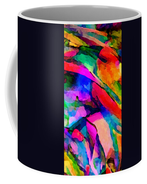 World Coffee Mug featuring the mixed media Welcome To My World Triptych Part 1 by Angelina Tamez