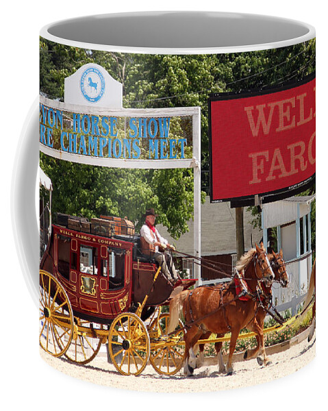 Wells Fargo Devon Horse Show Carriage Wagon Phildelphia Coffee Mug featuring the photograph Wells Fargo at Devon by Alice Gipson
