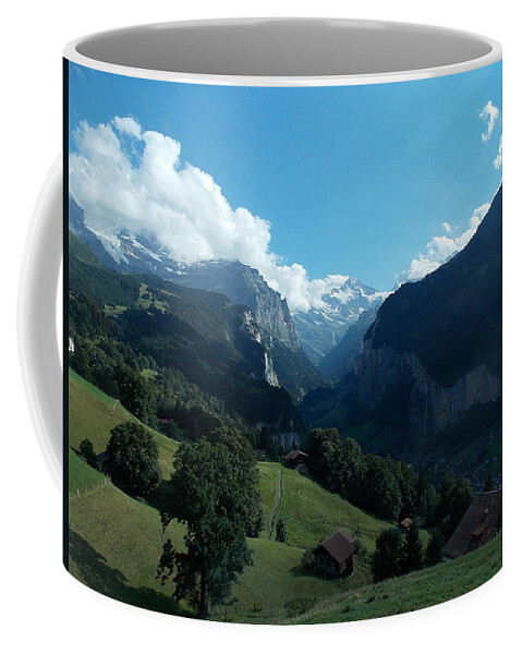 Wengen Coffee Mug featuring the photograph Wengen View of the Alps by Nina Kindred