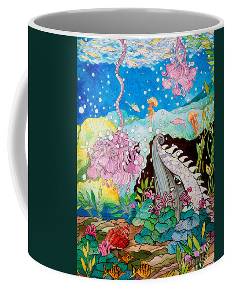 Painting Coffee Mug featuring the painting Whaeel and the Sea by Adria Trail