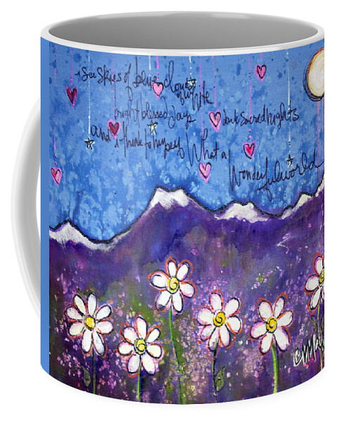 Mountains Coffee Mug featuring the painting What A Wonderful World by Laurie Maves ART
