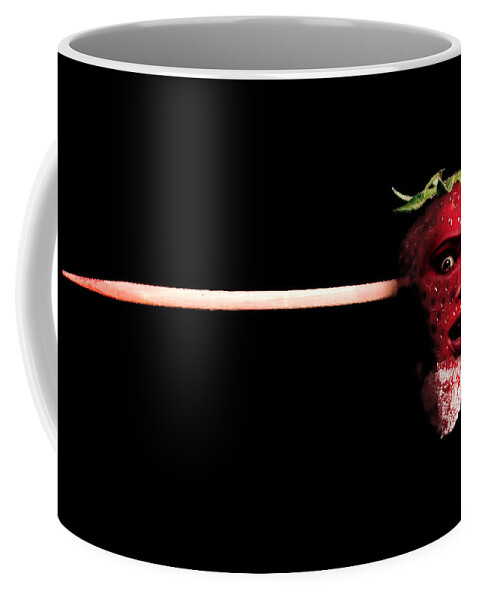 Strawberry Coffee Mug featuring the digital art What Happens to Bad Strawberries by Alexandra Louie