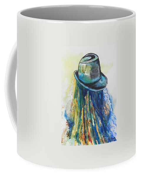 Watercolor Painting Coffee Mug featuring the painting What Lies Ahead Series Letting Go by Chrisann Ellis