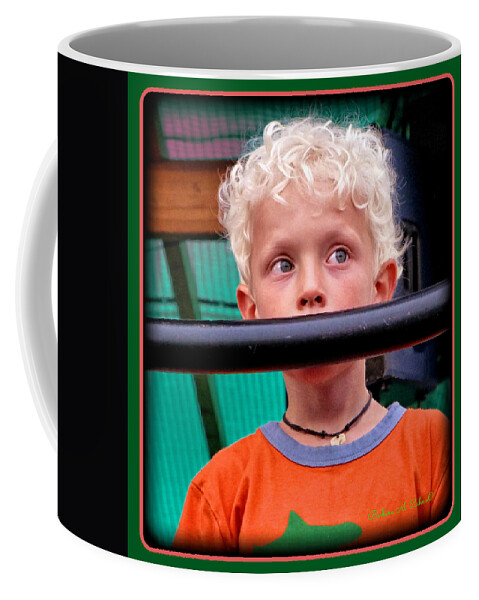 Kids Coffee Mug featuring the photograph What's going on over there? by Barbara Zahno