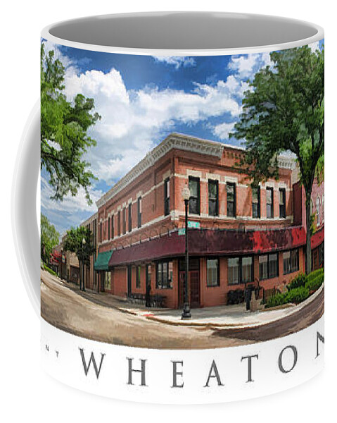 Wheaton Coffee Mug featuring the painting Wheaton Front Street Panorama Poster by Christopher Arndt