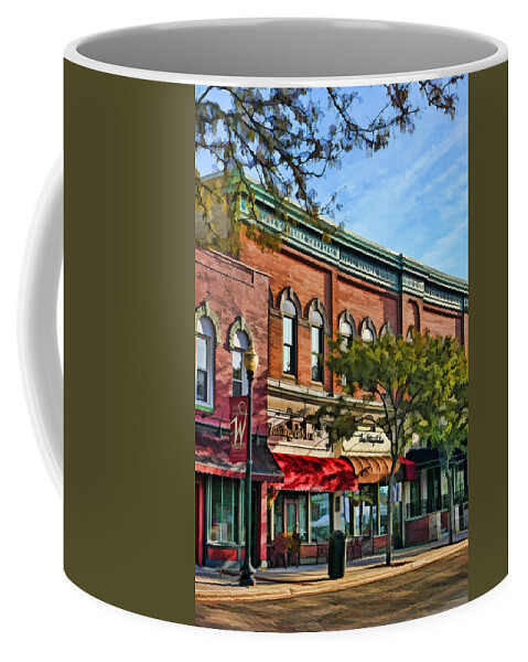 Wheaton Coffee Mug featuring the painting Wheaton Front Street Stores by Christopher Arndt