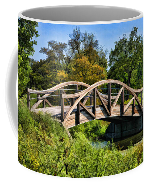 Wheaton Coffee Mug featuring the painting Wheaton Northside Park Bridge by Christopher Arndt