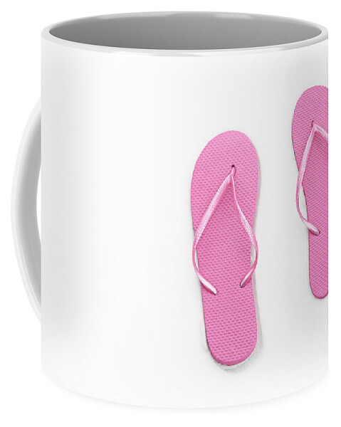 Andee Design Flip Flops Coffee Mug featuring the photograph Where On Earth Is Spring - My Pink Flip Flops Are Waiting by Andee Design