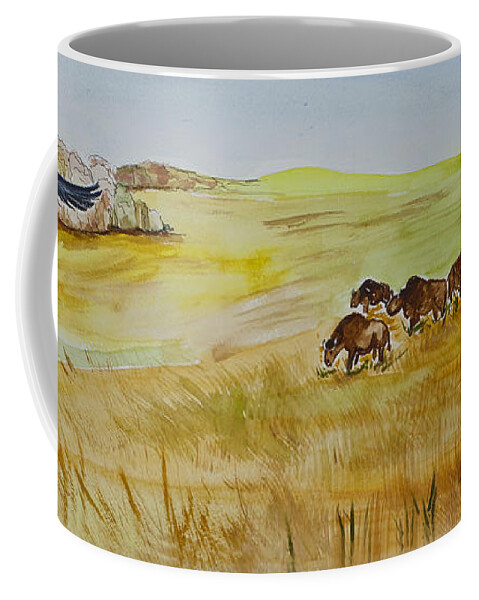 America Coffee Mug featuring the painting Where The Buffalo Roam by Janis Lee Colon