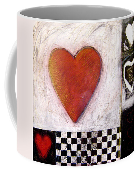 Heart Coffee Mug featuring the painting While Others Promise We pay the Most by Gerry High