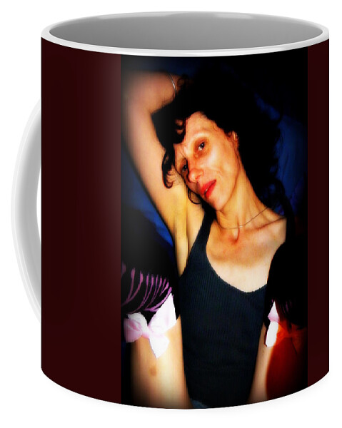 Hot Coffee Mug featuring the photograph While You're Up There by Guy Pettingell