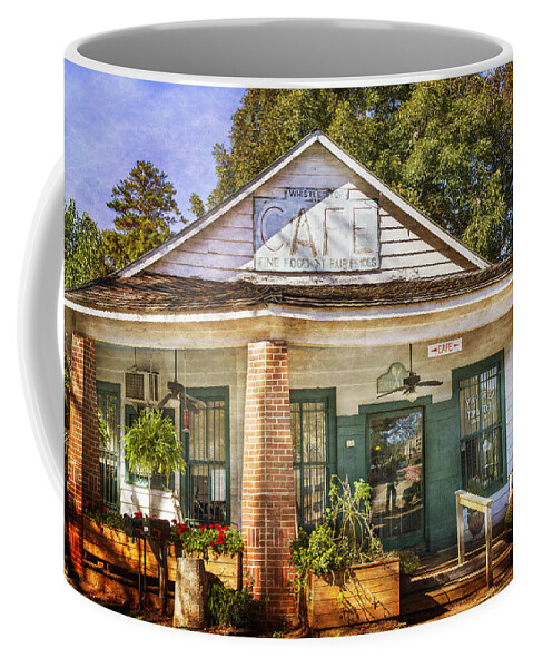 Whistle Stop Cafe Coffee Mug featuring the photograph Whistle Stop Cafe by Mark Andrew Thomas