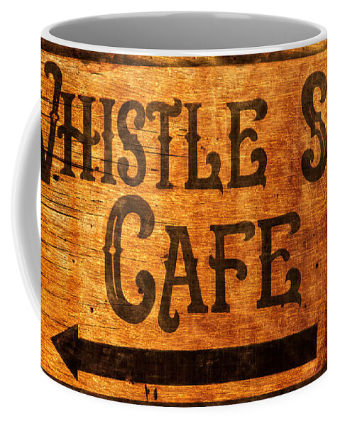 Whistle Stop Cafe Coffee Mug featuring the photograph Whistle Stop Cafe Sign by Mark Andrew Thomas