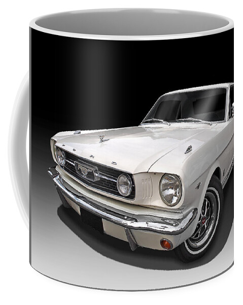 Ford Mustang Coffee Mug featuring the photograph White 1966 Mustang by Gill Billington
