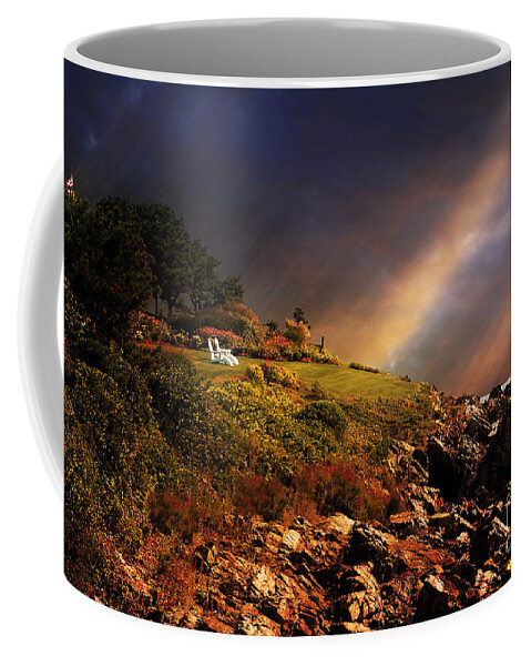 Summer Coffee Mug featuring the photograph White Adirondacks by Lois Bryan